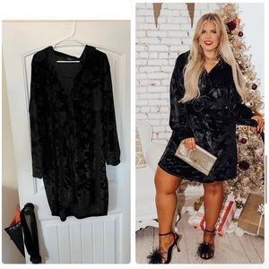Impressions boutique black velvet dress